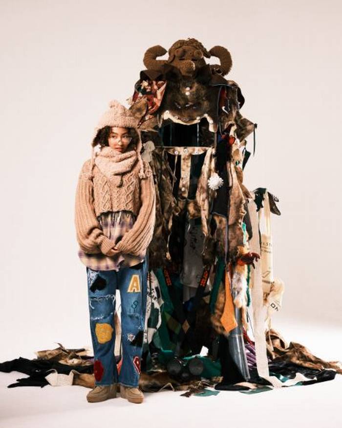 SALE/セール (un)decided アンディサイデッド Cable-knit sweater Ver, Fringe Corn ケーブルニット