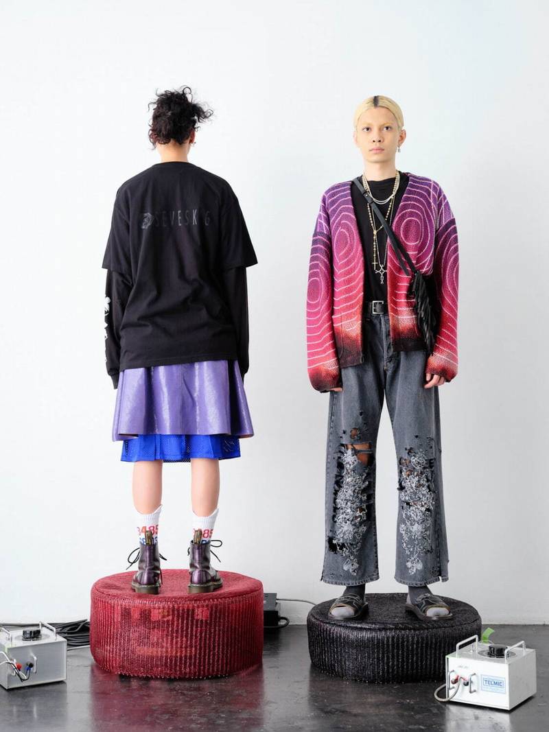 SEVESKIG セヴシグ EVANGELION AT Field Knit Cardigan / エヴァンゲリオン ATフィールド ニット カーディガン