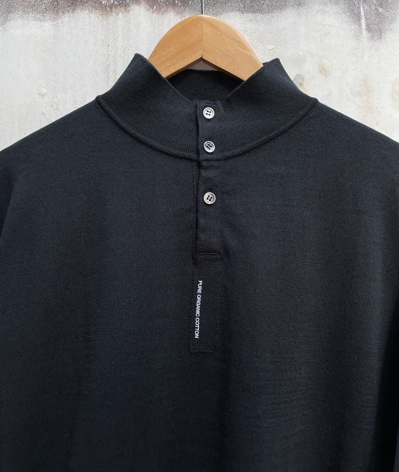 SALE/セール THE NERDYS / ザ ナーディーズ Organic Cotton Stand collar L/S Polo Shirt スタンドポロシャツ ロングスリーブ