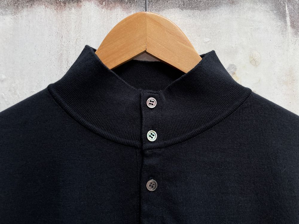 SALE/セール THE NERDYS / ザ ナーディーズ Organic Cotton Stand collar L/S Polo Shirt スタンドポロシャツ ロングスリーブ