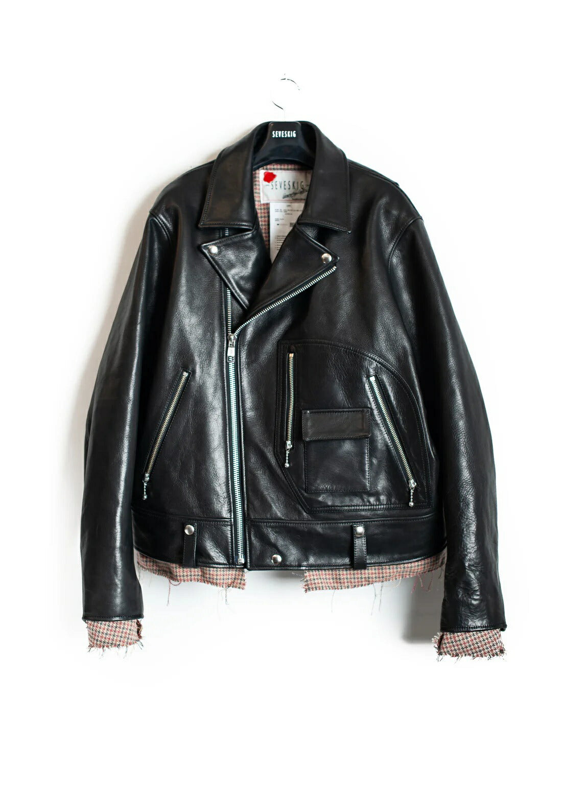 SEVESKIG セヴシグ Cow Leather D-Pocket Riders カウレザー Dポケットライダースジャケット