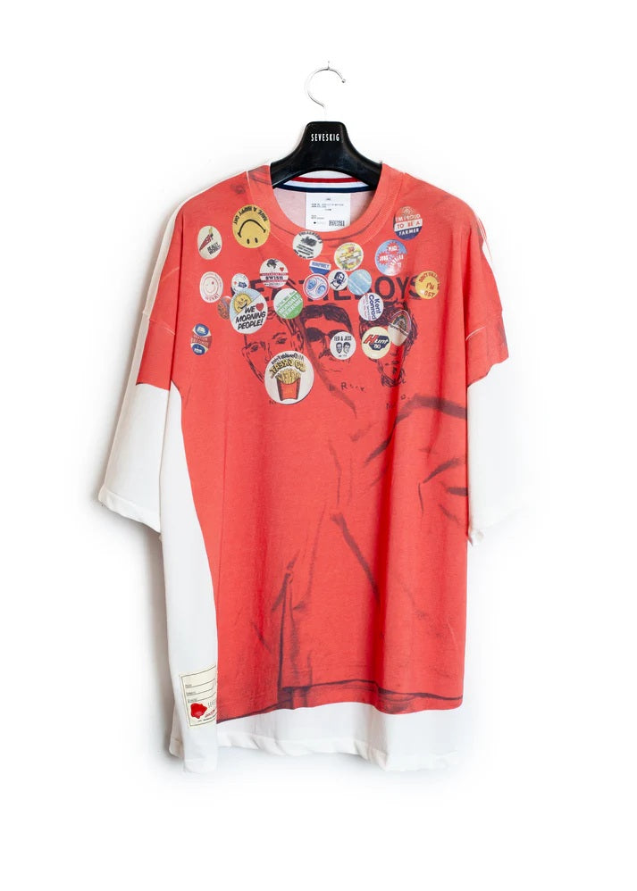 SEVESKIG Vintage Graphic Trompe-l'?il S/SL Tee Tシャツ セヴシグ