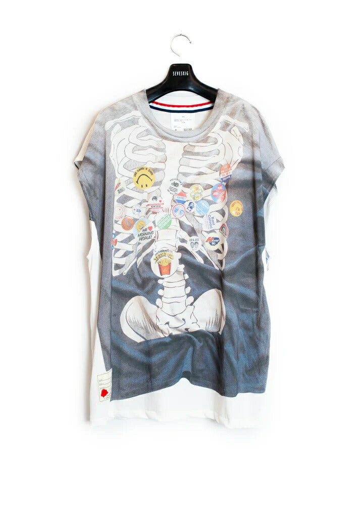 SEVESKIG Vintage Graphic Trompe-l'?il N/SL Tee セヴシグ