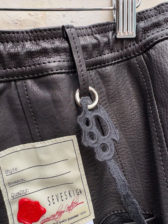 SEVESKIG セヴシグ Track Cow Leather Shorts トラック レザー ショートパンツ
