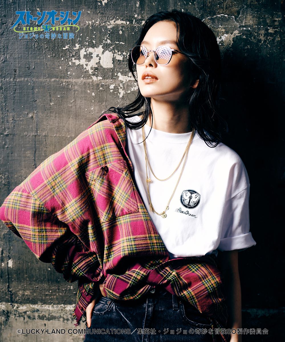 ジョジョの奇妙な冒険 ストーンオーシャン 2 tone Jolyne T-shirts / ツートン徐倫 Tシャツ JOJO glamb グラム