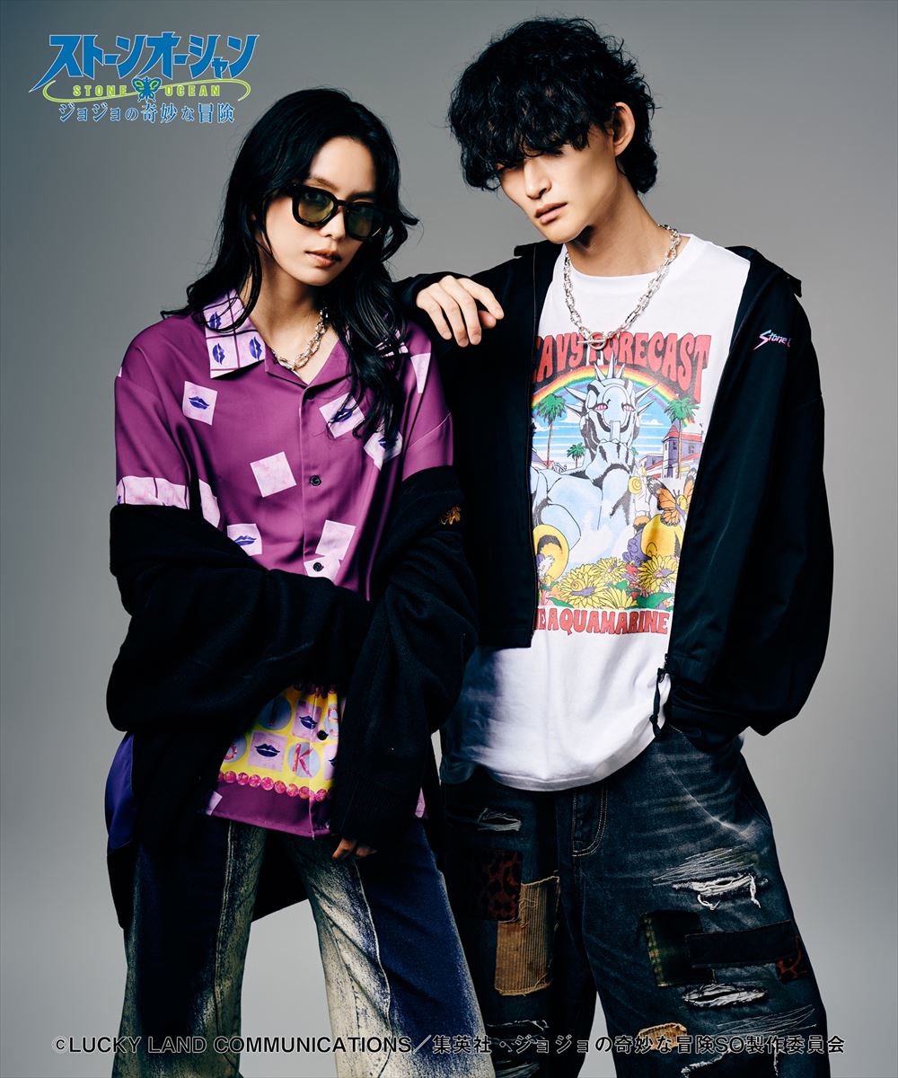 ジョジョの奇妙な冒険 ストーンオーシャン E・Costello’s Stand Shirt / エルメェス・コステロスタンド シャツ JOJO glamb グラム