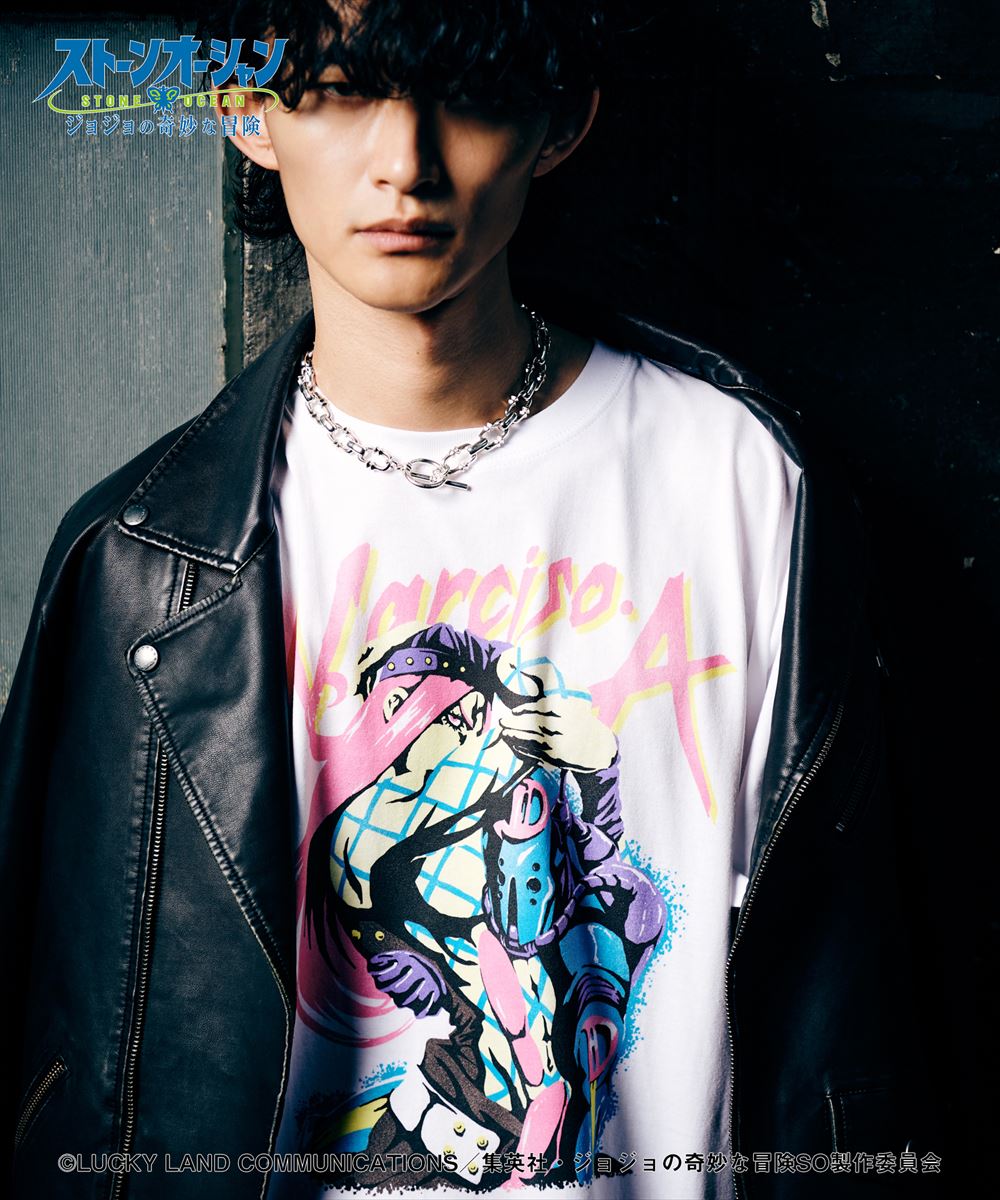 ジョジョの奇妙な冒険 ストーンオーシャン Narciso・A T-shirts / ナルシソ・アナスイ Tシャツ JOJO glamb グラム