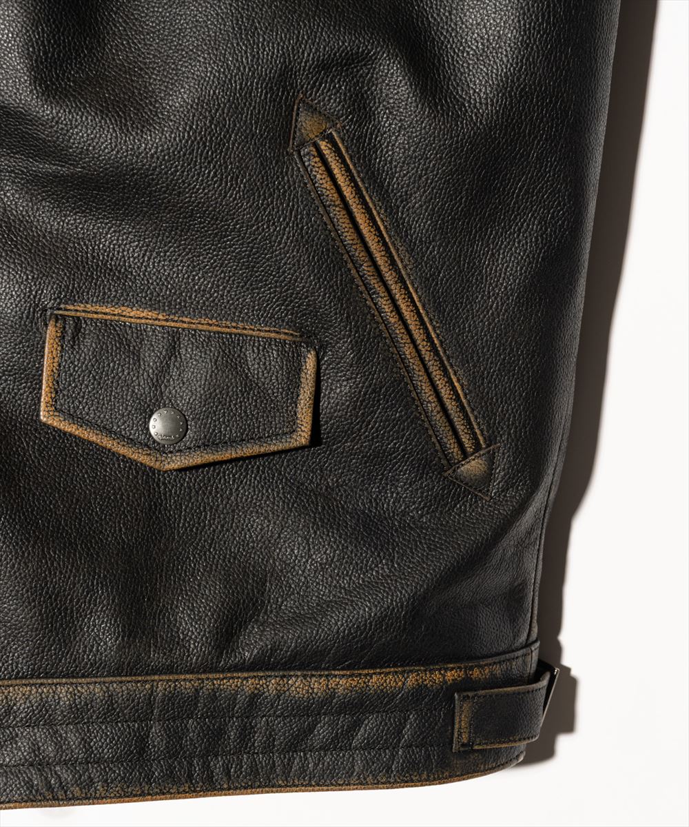 High Neck Leather Jacket / ハイネックレザージャケット glamb グラム