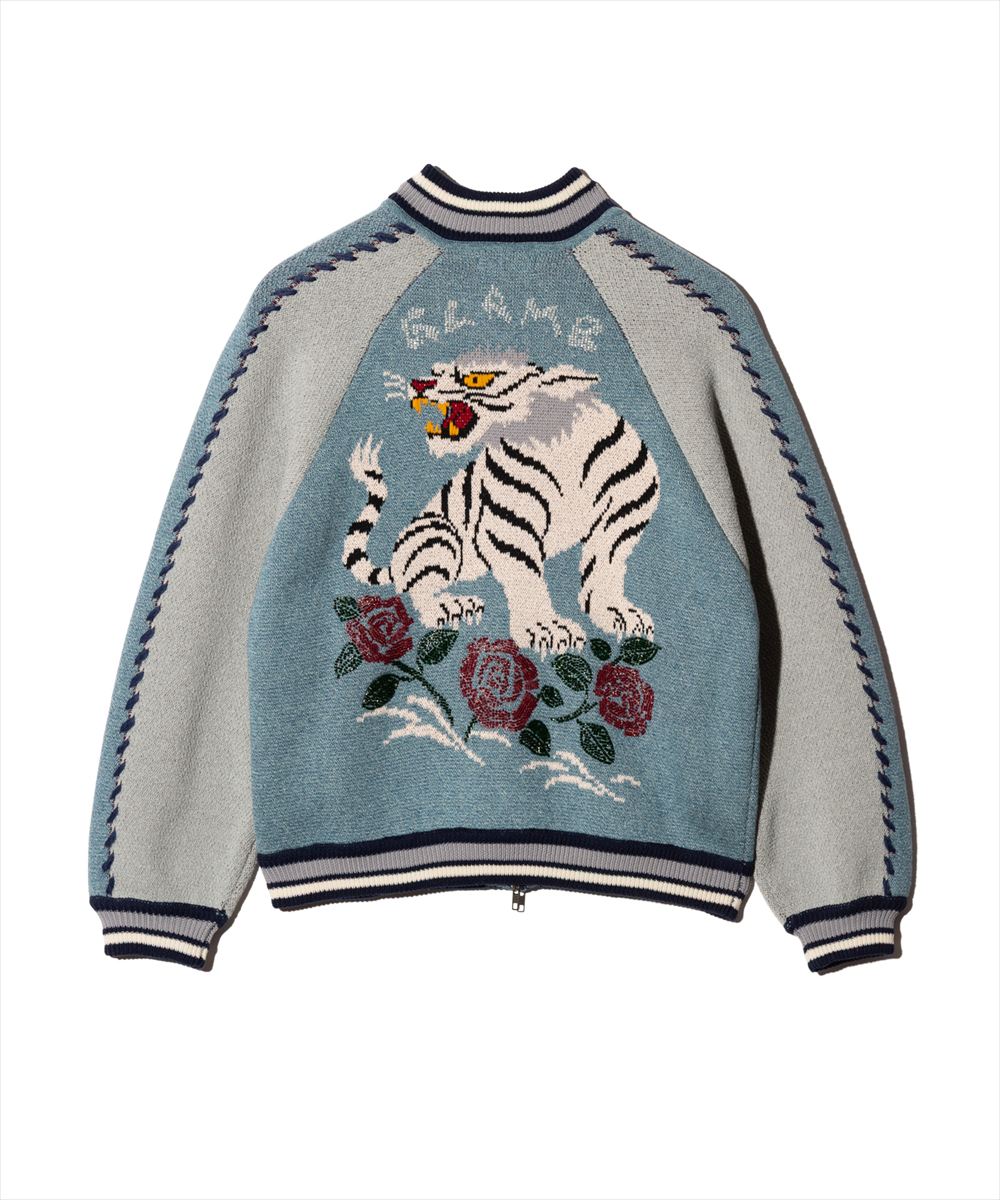 White Tiger Knit Ska Jumper / ホワイトタイガーニットスカジャンパー glamb グラム