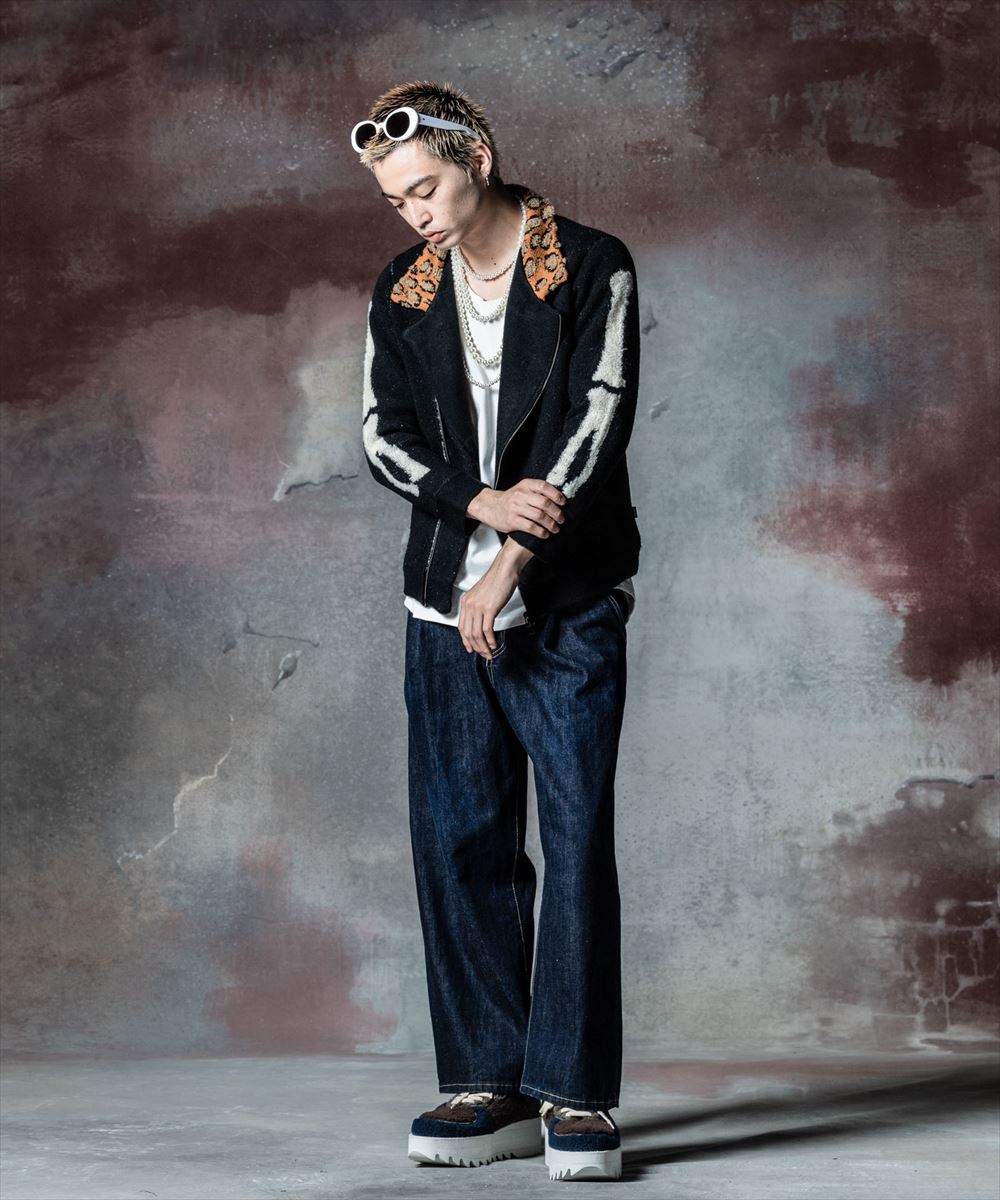 SALE/セール glamb グラム Knit Riders Jacket ニットライダースジャケット