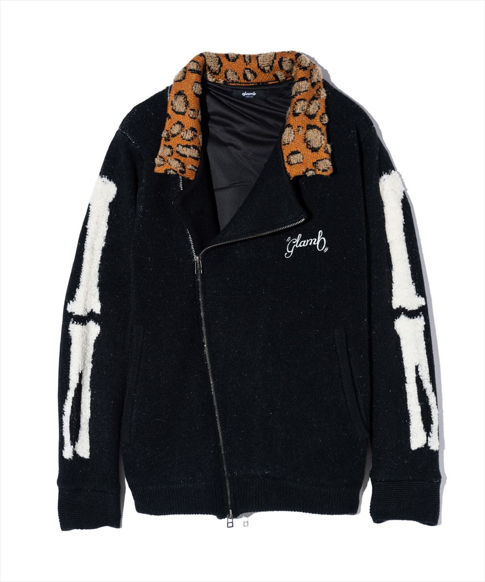 glamb グラム Knit Riders Jacket ニットライダースジャケット