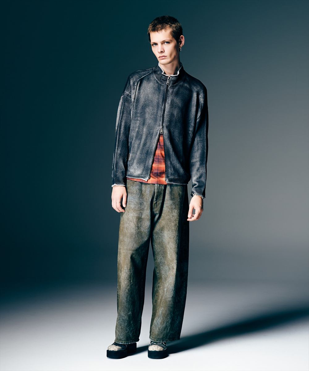 Paraffin Coated Knit Blouson / パラフィンコートニットブルゾン glamb グラム