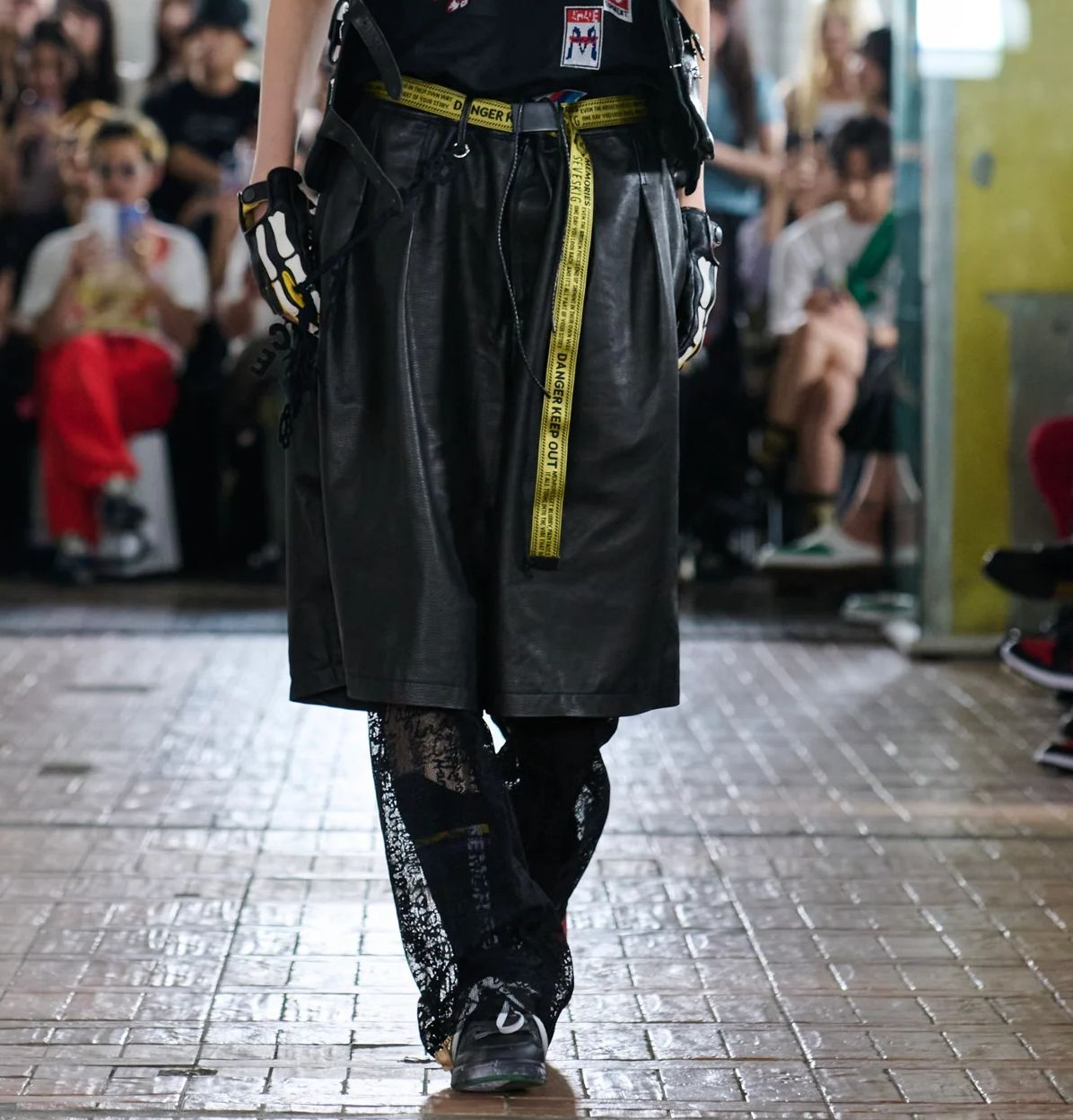 SEVESKIG セヴシグ Track Cow Leather Shorts トラック レザー ショートパンツ